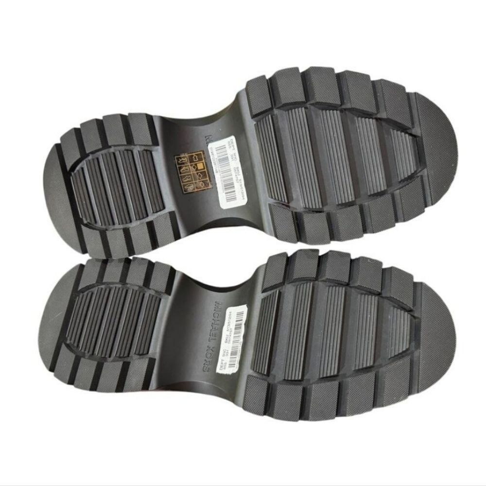 NWT Michael Kors Black Leather Platform Loafers Shiloh Extreme Lug Chunky Shoe - Picture 7 of 8